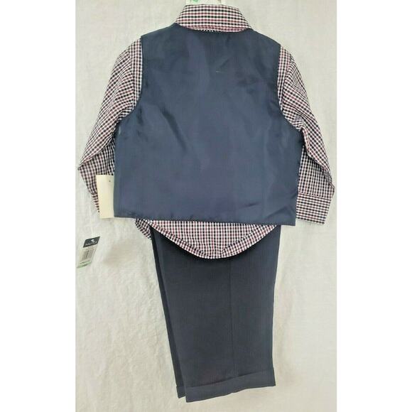 NWT Nautica Infant Baby Boy 18M 4 Piece Suit Vest Tie Pants Shirt MSRP $59 New - Picture 2 of 7
